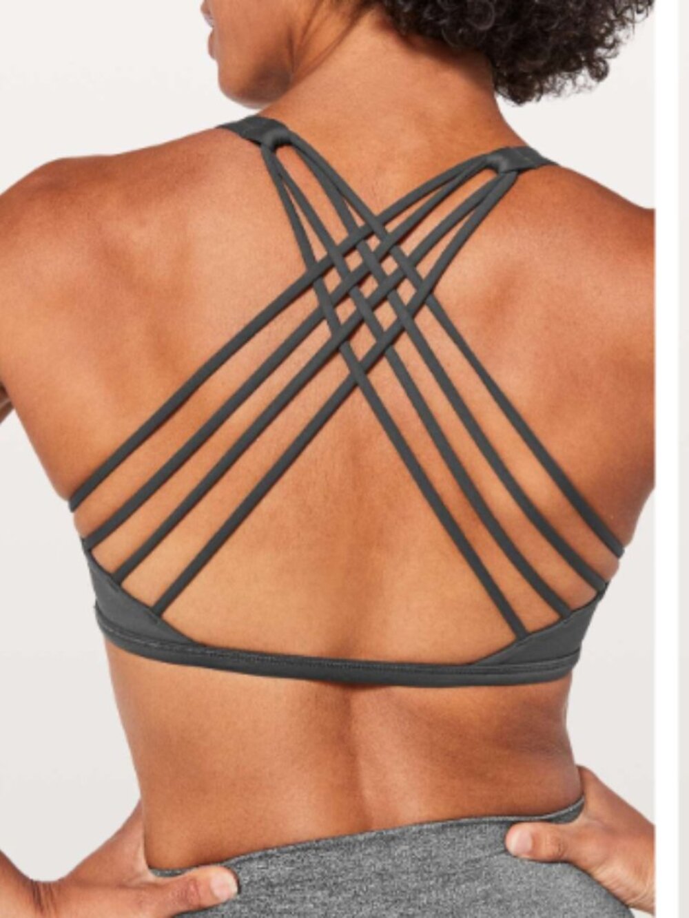 Lululemon Free To Be Wild Strappy Sports Bra Olive Green Size 10 Yoga Active Gym